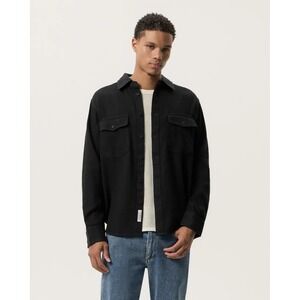 Rag & Bone Shirt Jacket Mens Small Black Denim Engineered Jack Reg Fit NWT